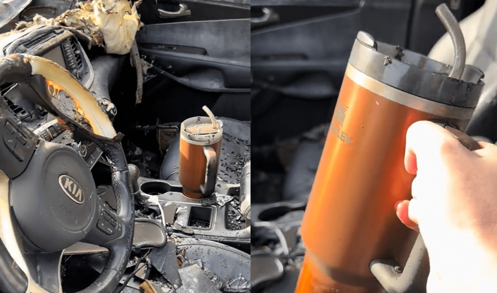 the stanley cup that survived the car fire