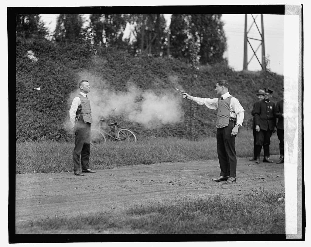 fashion testing a bullet proof vest
