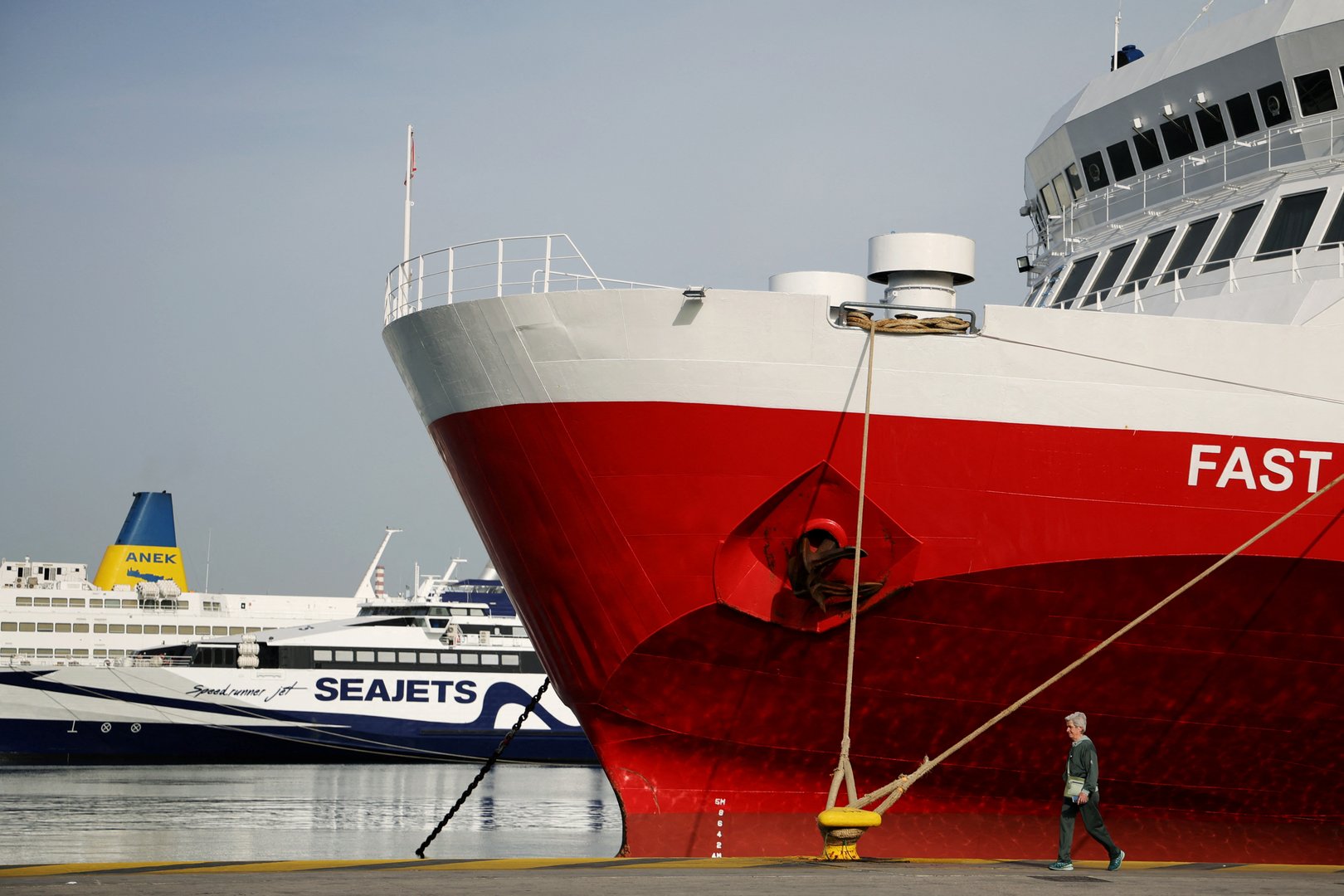 image Ships docked, trains halted as Greek workers strike over rising costs