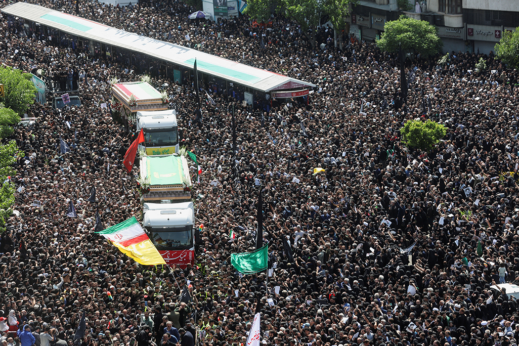 image Iran Supreme Leader leads prayers at Raisi funeral as election looms