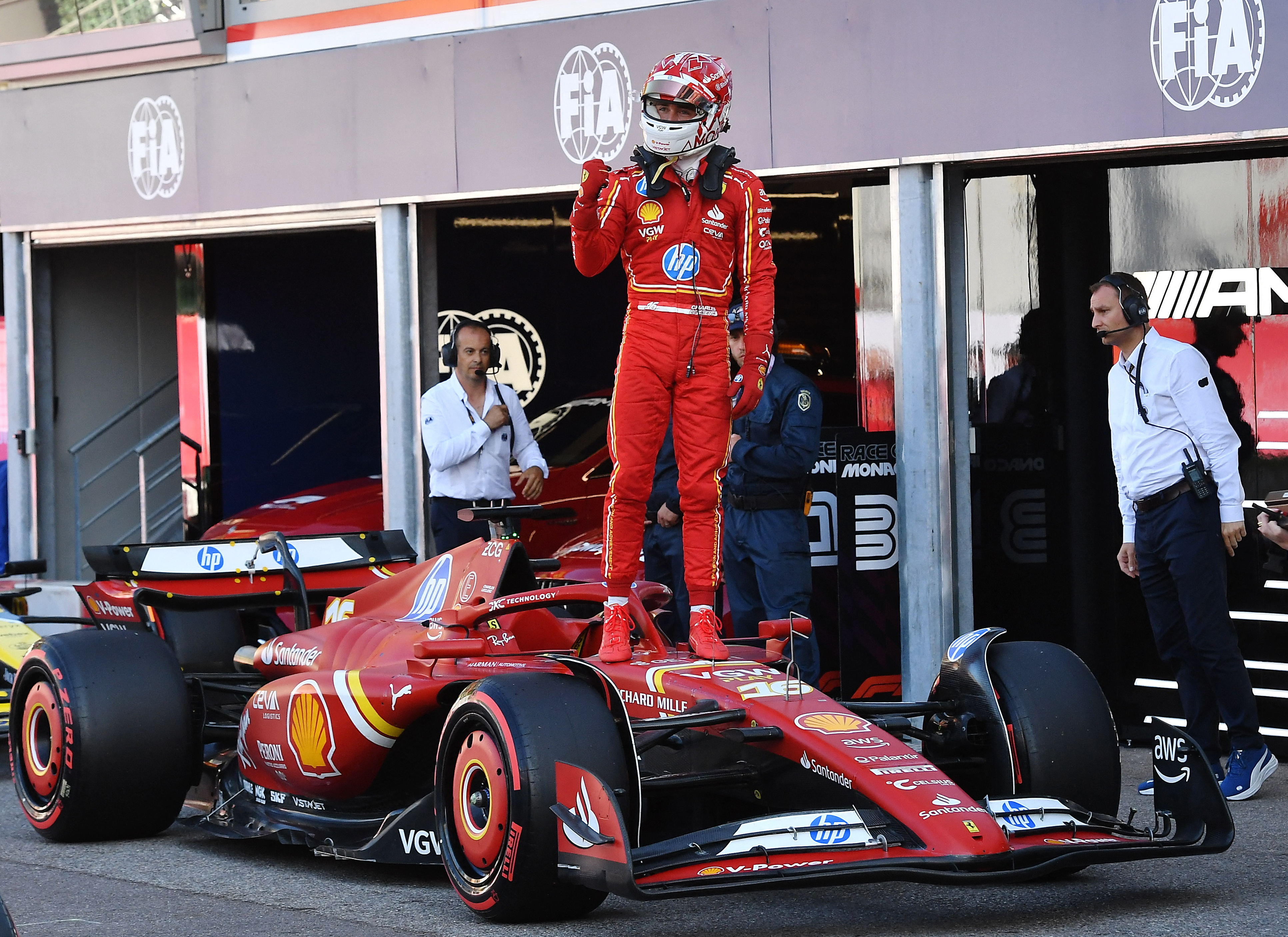 image Leclerc takes pole in Monaco as Verstappen hits the wall
