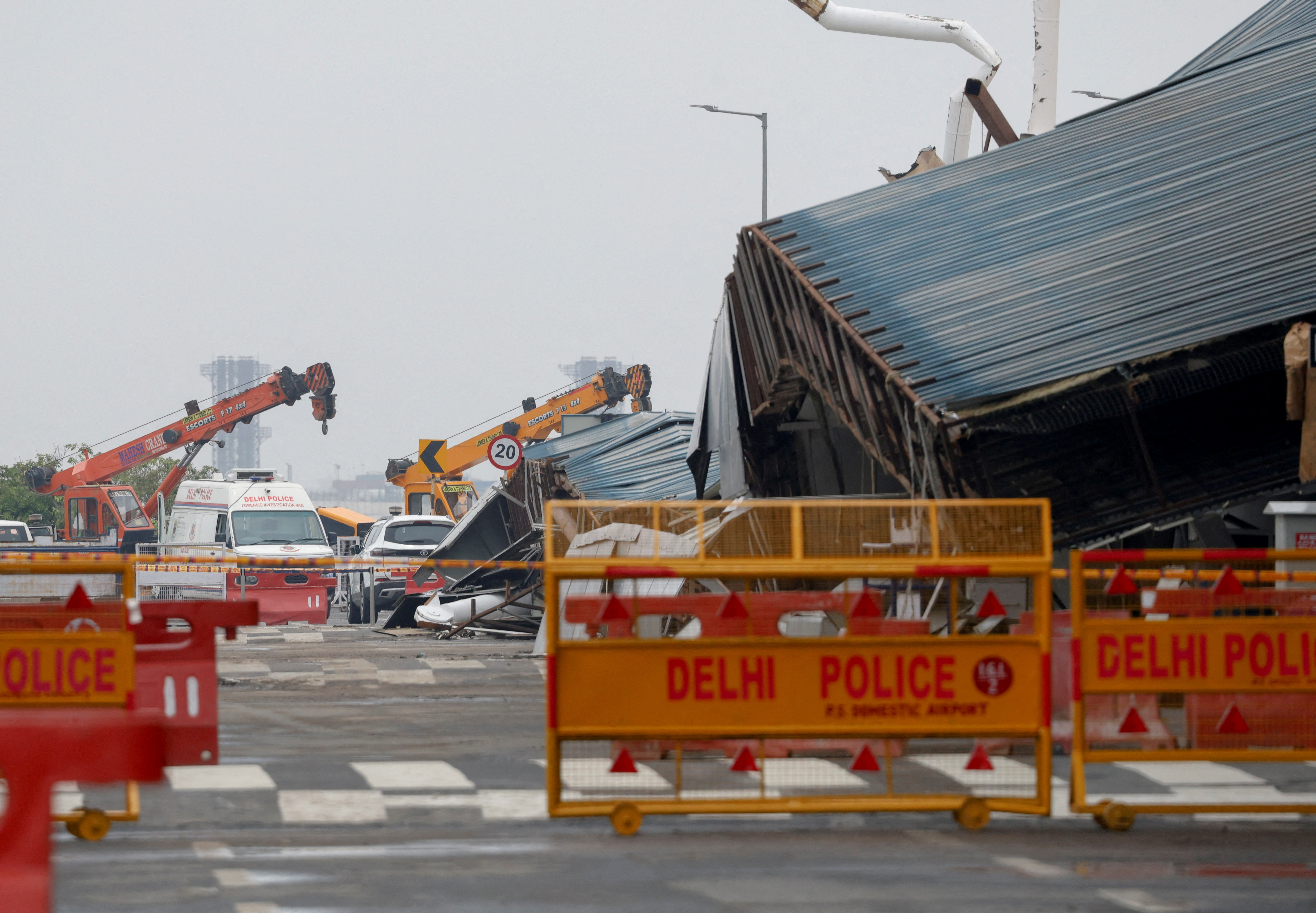 image Roof collapses at Delhi airport, one dead, flights cancelled