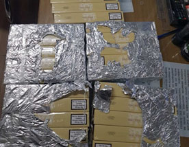 image Tobacco products from north seized at crossing point  