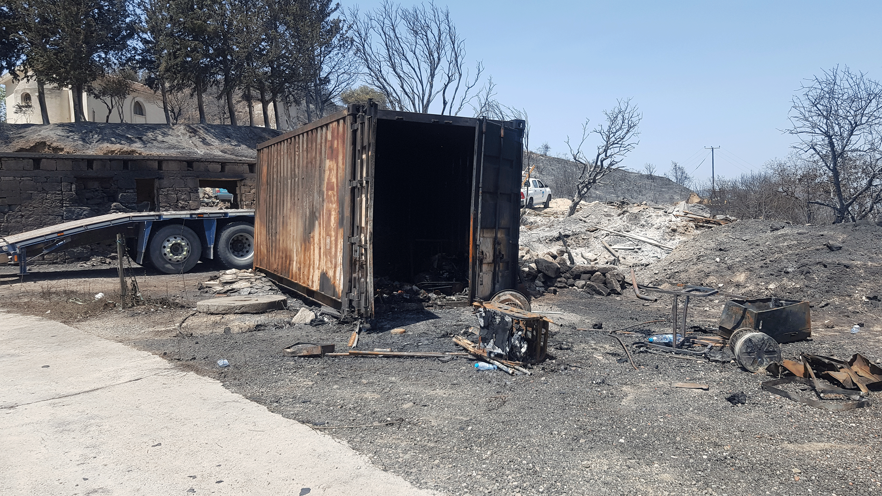 image Paphos fire possibly started at illegal landfill