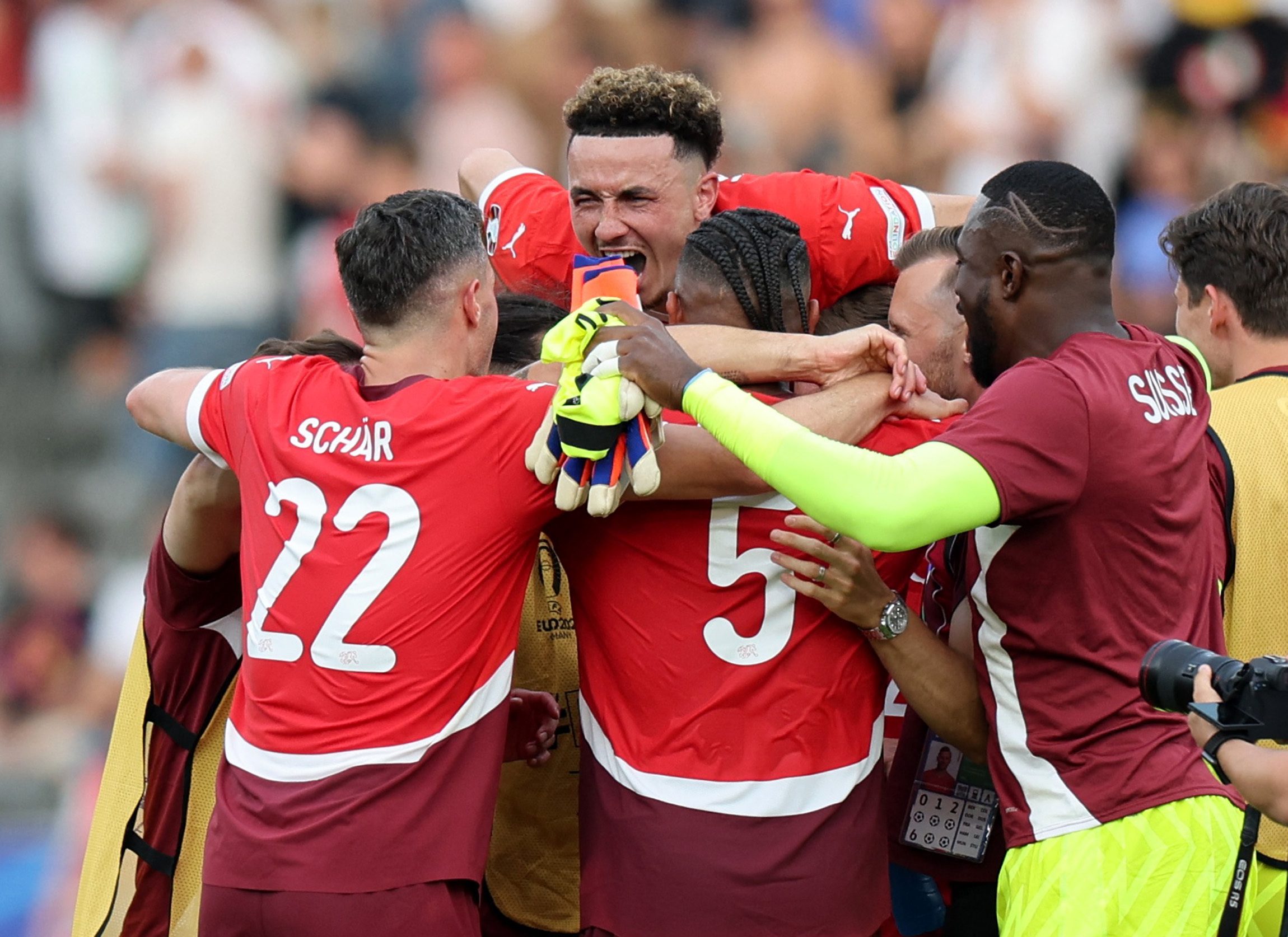 image Switzerland dump reigning champions Italy out of Euro 2024
