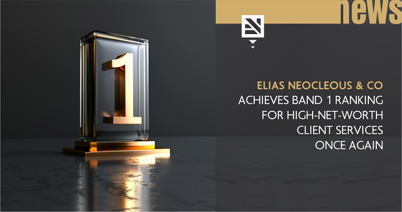 image Elias Neocleous & Co LLC achieves Band 1 ranking for high-net-worth client services