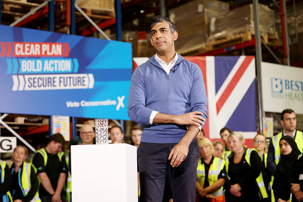 image Sunak says only his Conservatives can form strong opposition to Labour