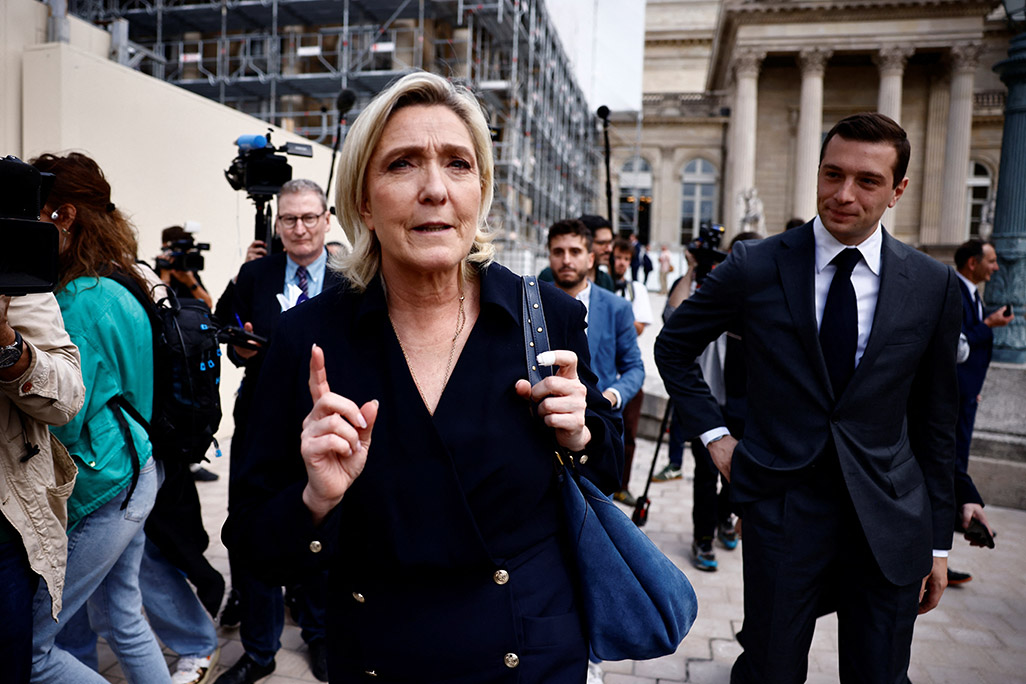 image Le Pen accuses left of inciting &#8216;Capitol Hill&#8217; style protest in France