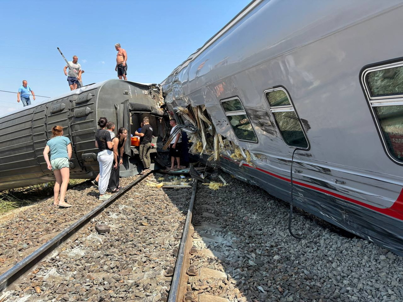 image At least 140 people hurt as Russian train smashes into truck