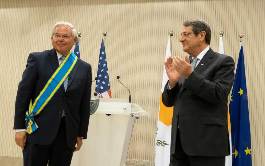 image Disgraced US Senator Menendez to be stripped of honorary Paphos citizenship
