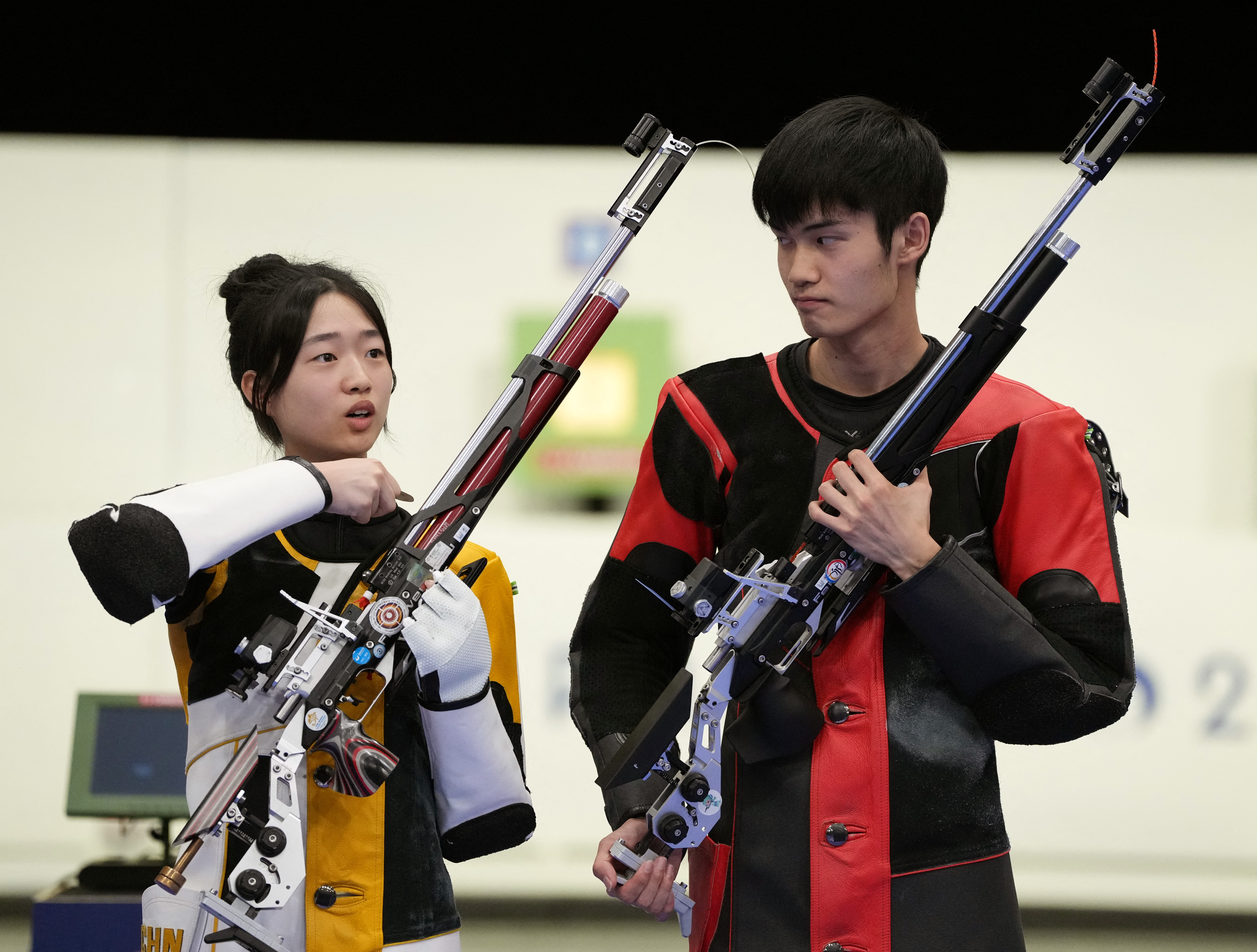 image China&#8217;s Huang and Sheng win first gold of Paris Games