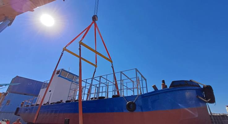 image Barge at Limassol port to support green shipping