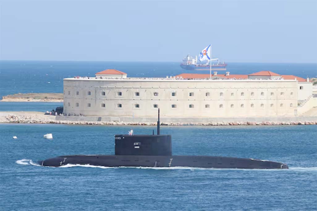 image Ukraine says it sank Russian submarine, hit airfield, oil depots