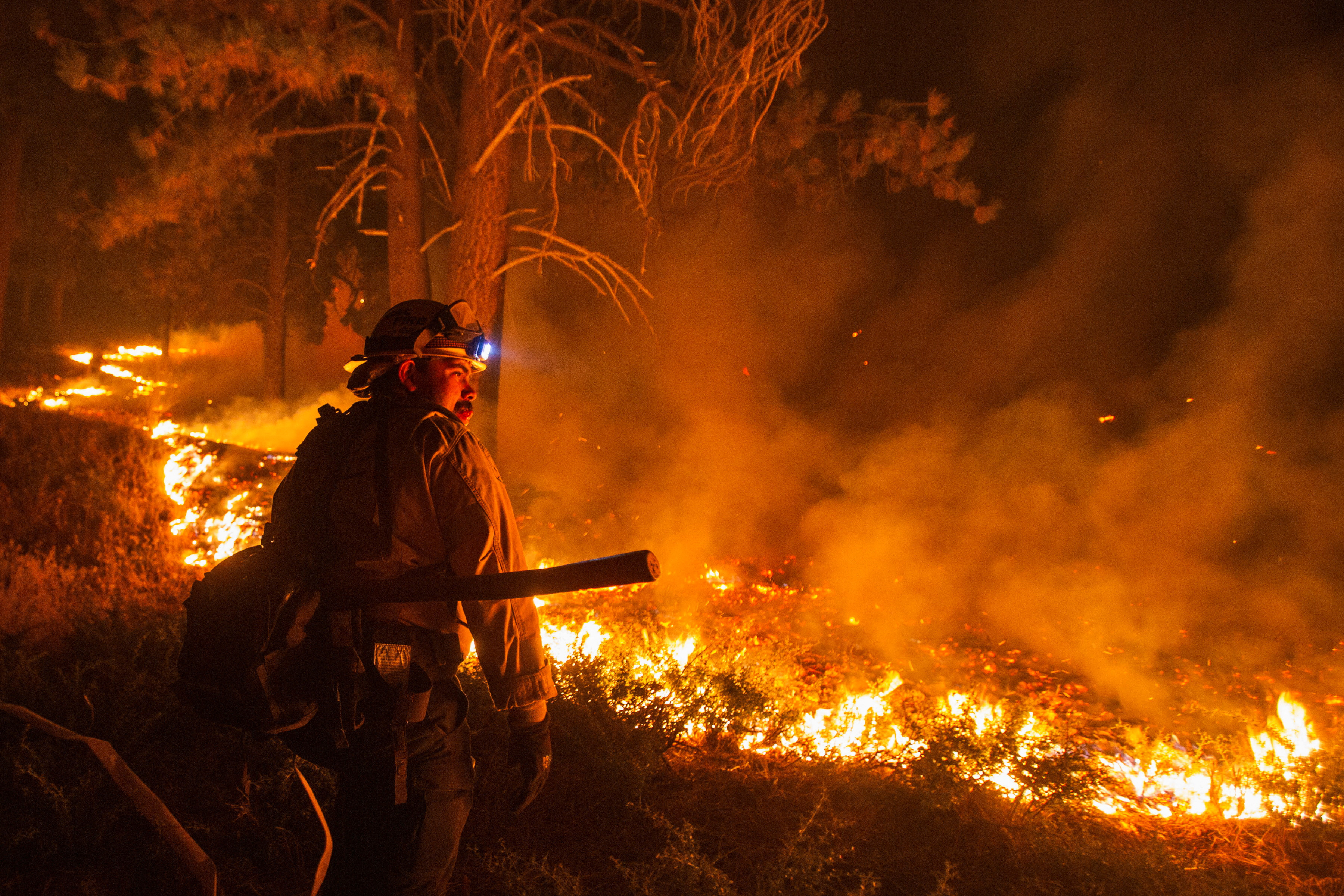 image California wildfires burn dozens of homes, ski resort