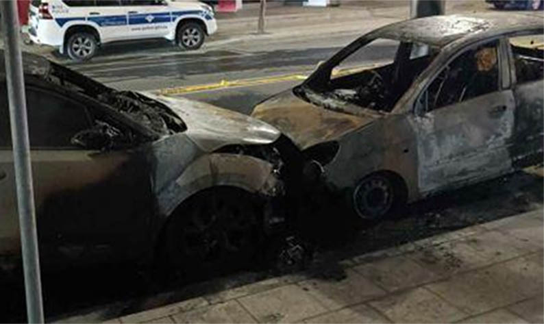 image Paphos police investigating car fire near supermarket