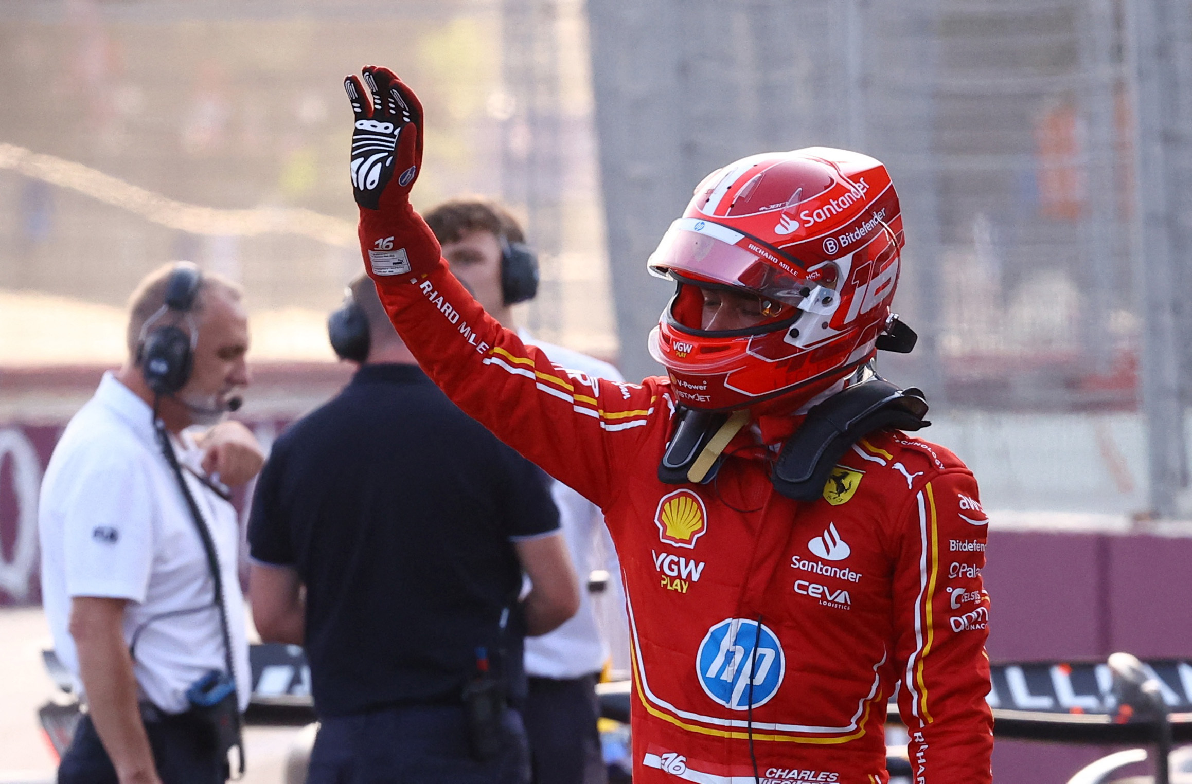 image Leclerc puts Ferrari on pole in Baku for fourth year in a row