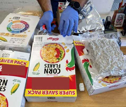 image Drugs found hidden in cereal box