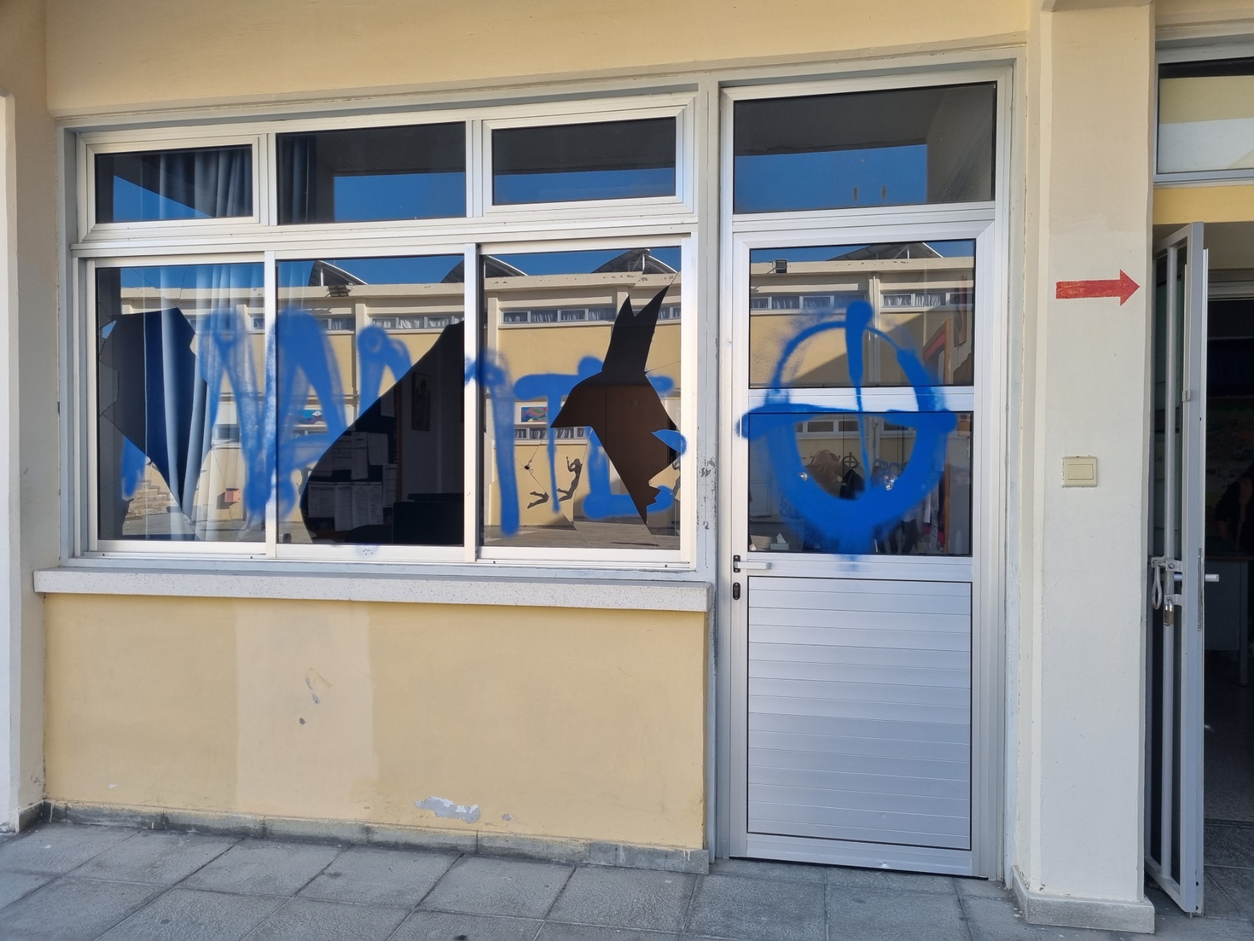 image Racist vandalism as stream of evacuees continues