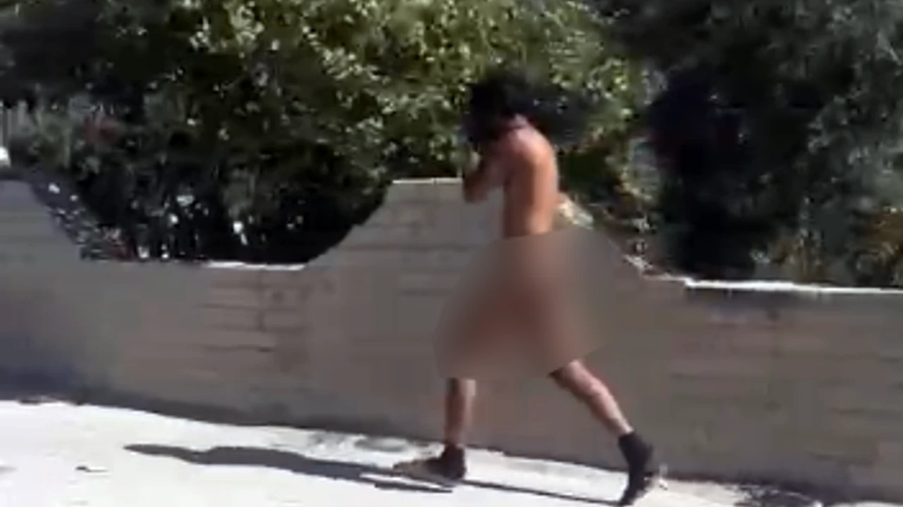 image Naked running man arrested