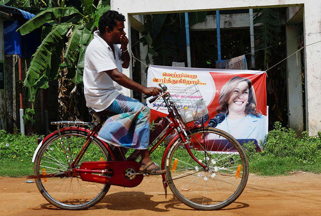 image Harris&#8217; ancestral village in India to pray for her election victory