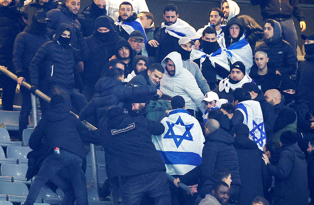 image Israeli anthem booed, scuffles seen at France game