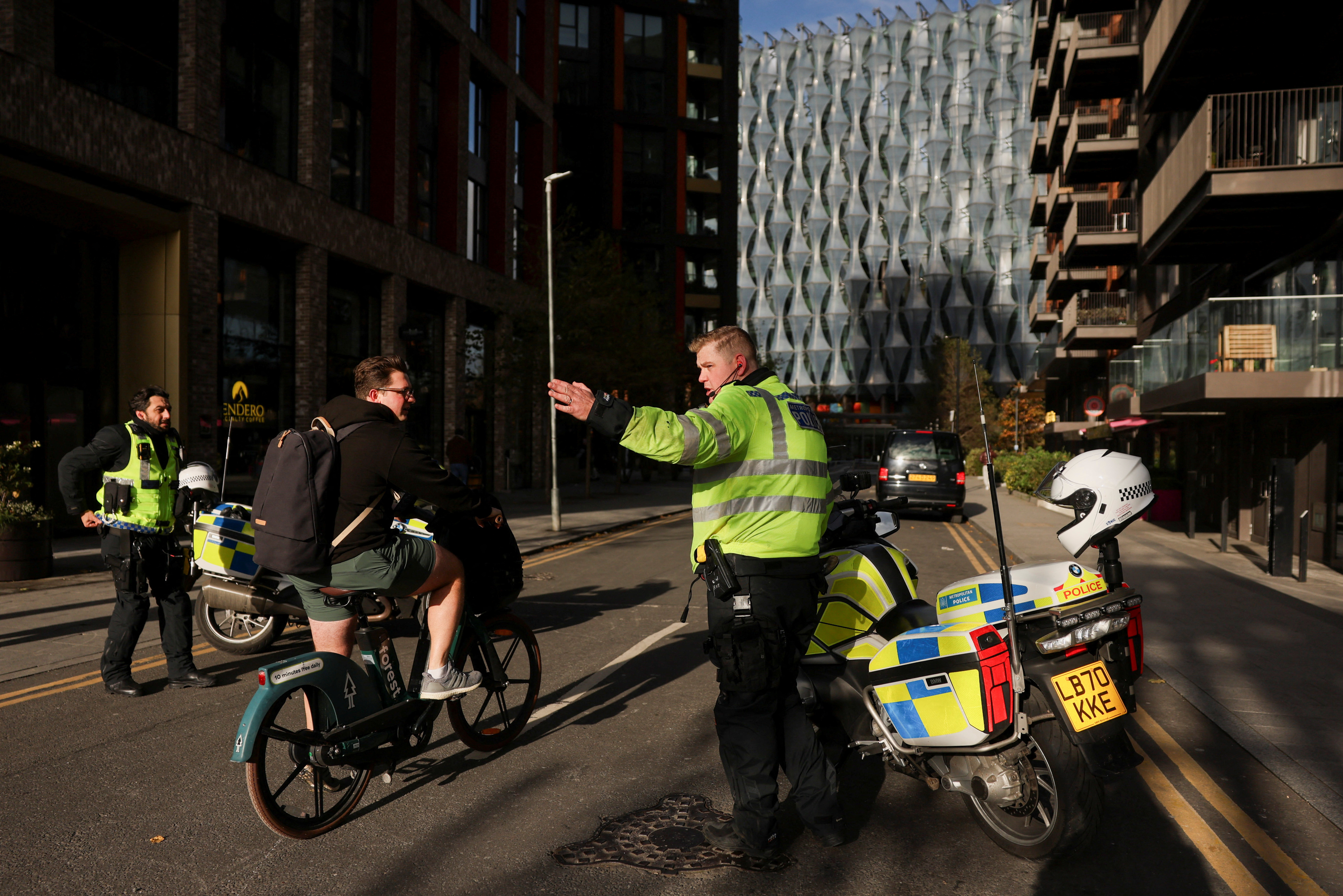 image Man charged with bomb hoax over incident at US embassy in London, UK police say