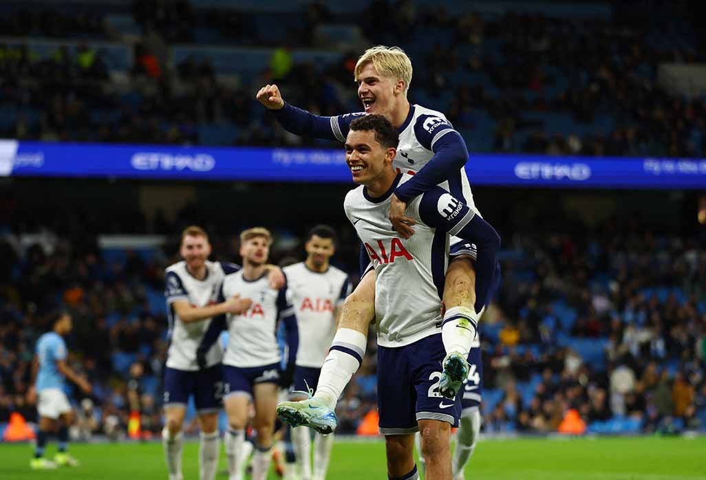 image City&#8217;s long unbeaten run at home ends with shock 4-0 loss to Spurs