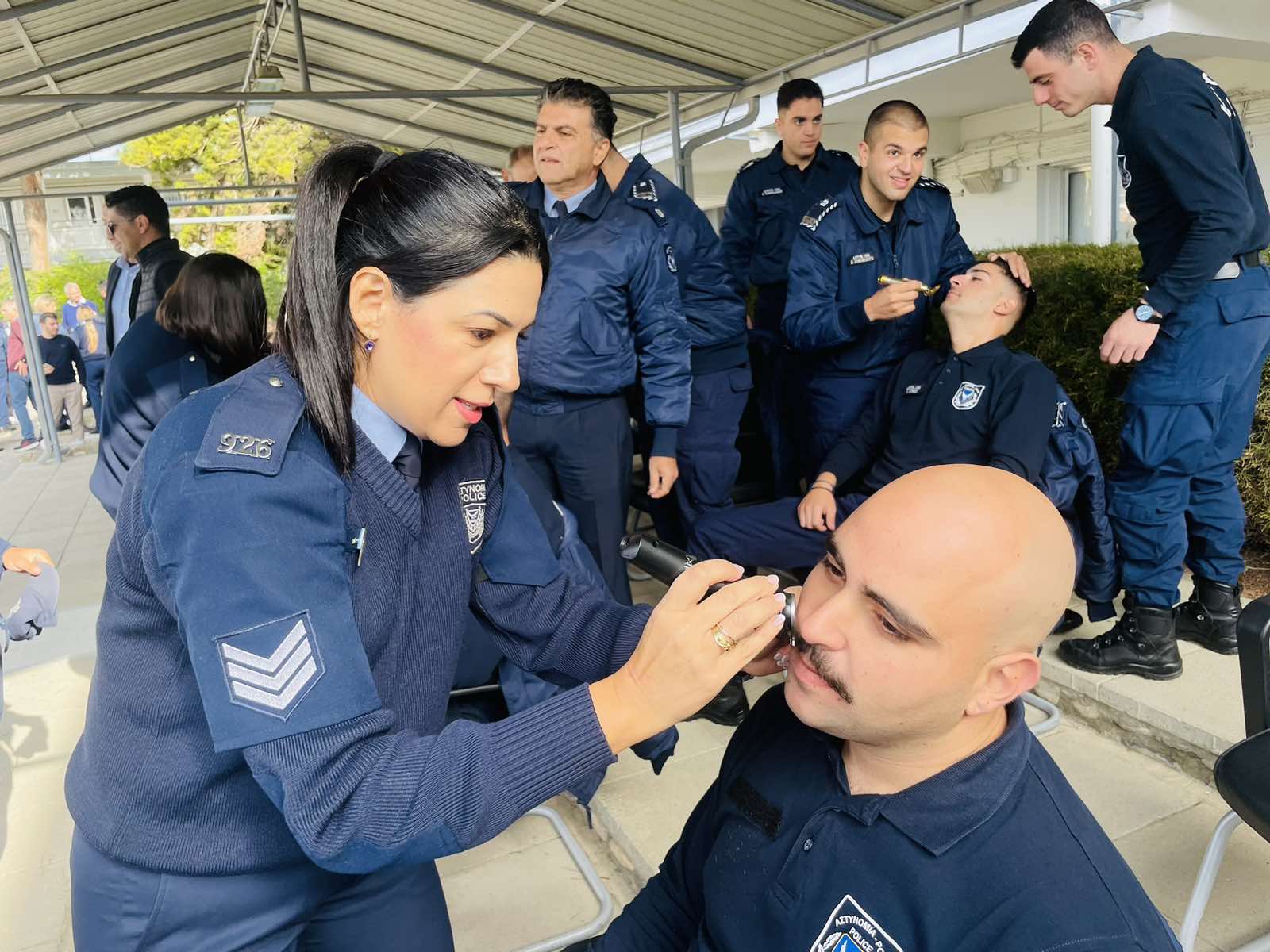 image Police have moustaches shaved for end of Movember