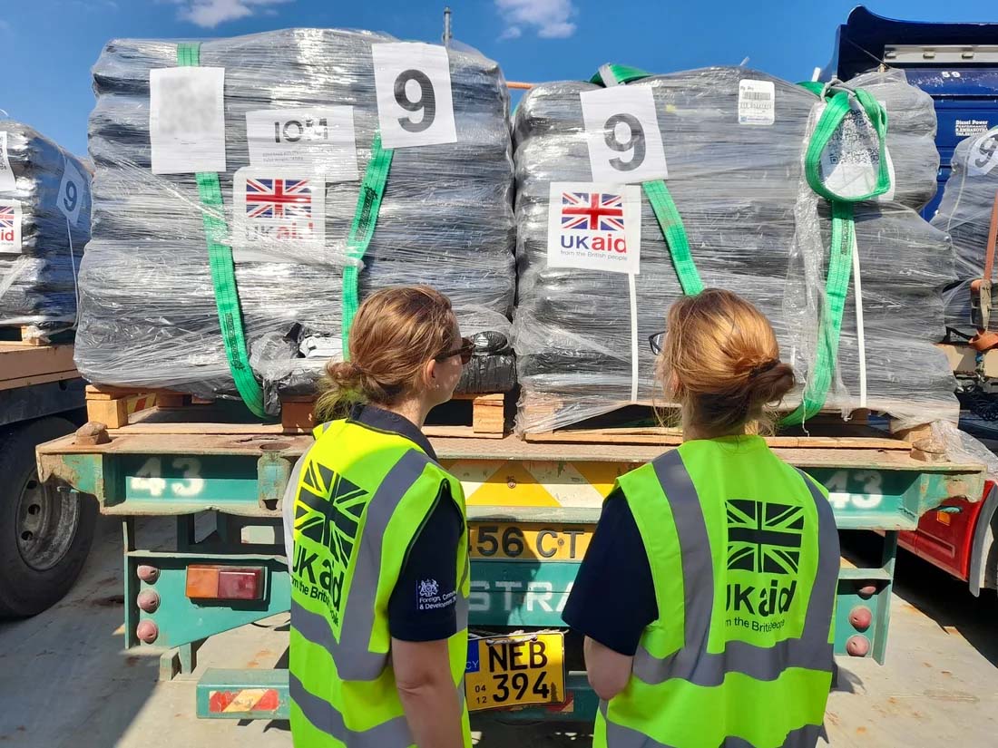 image Italian aid in Cyprus waiting to be shipped to Gaza