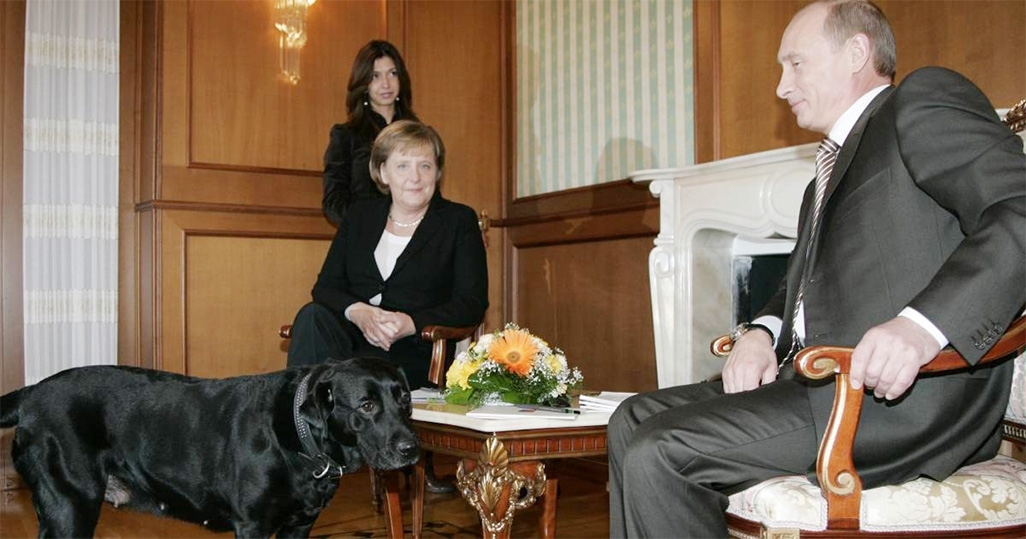 image Putin denies he tried to frighten Merkel with dog Koni