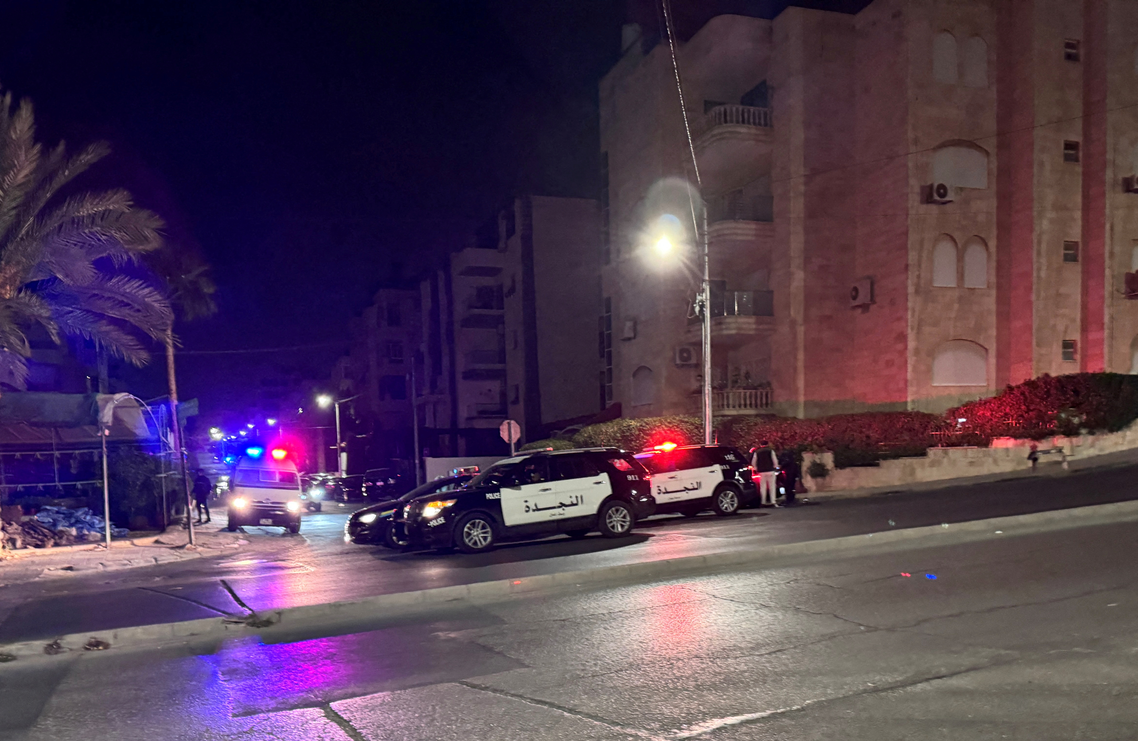 image Gunman shot dead, 3 police injured in shooting near Israeli embassy in Jordan