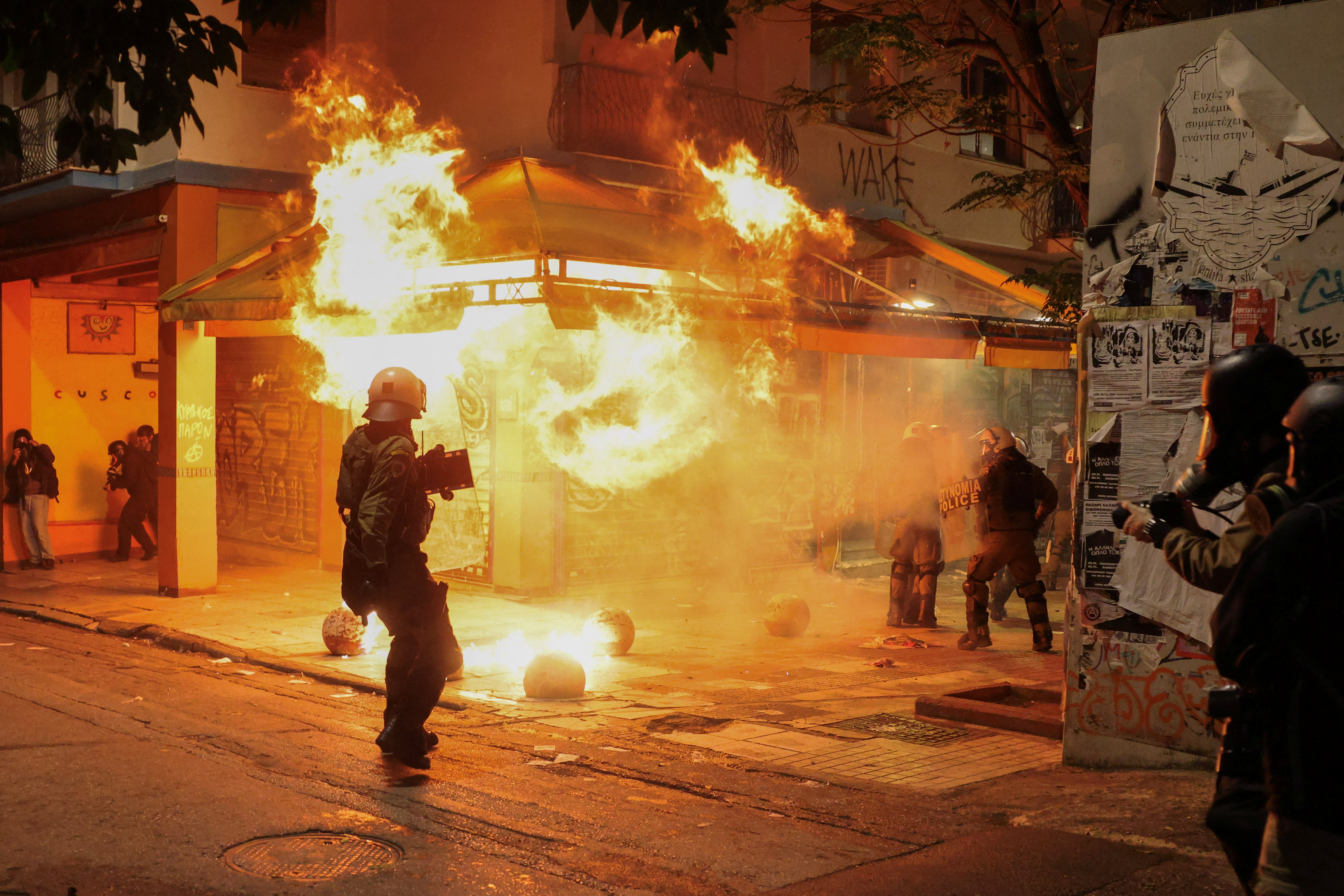 image Clashes break out in Athens after march to mark 2008 student killing by police