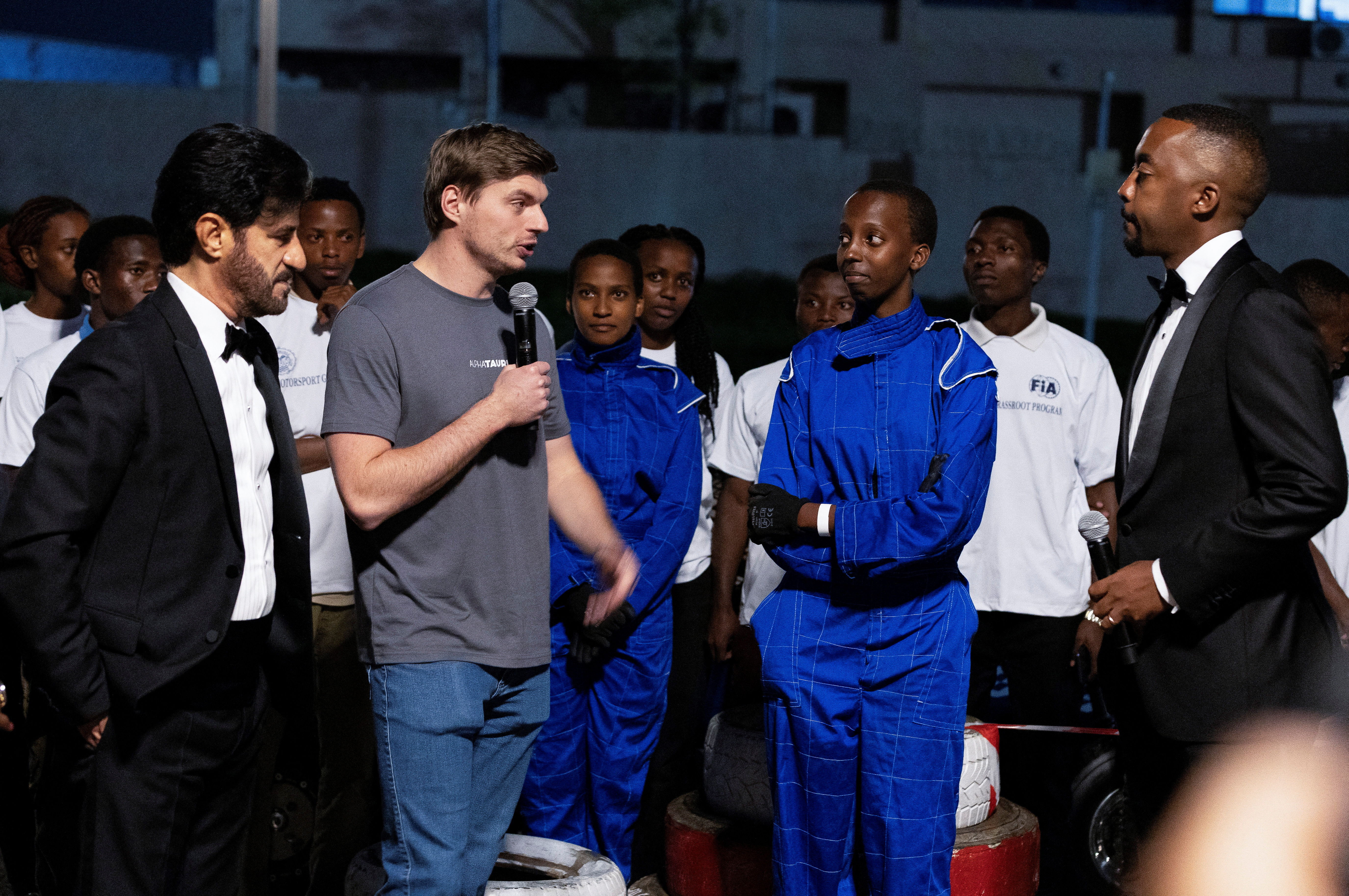 image Verstappen collects his F1 trophy in Rwanda