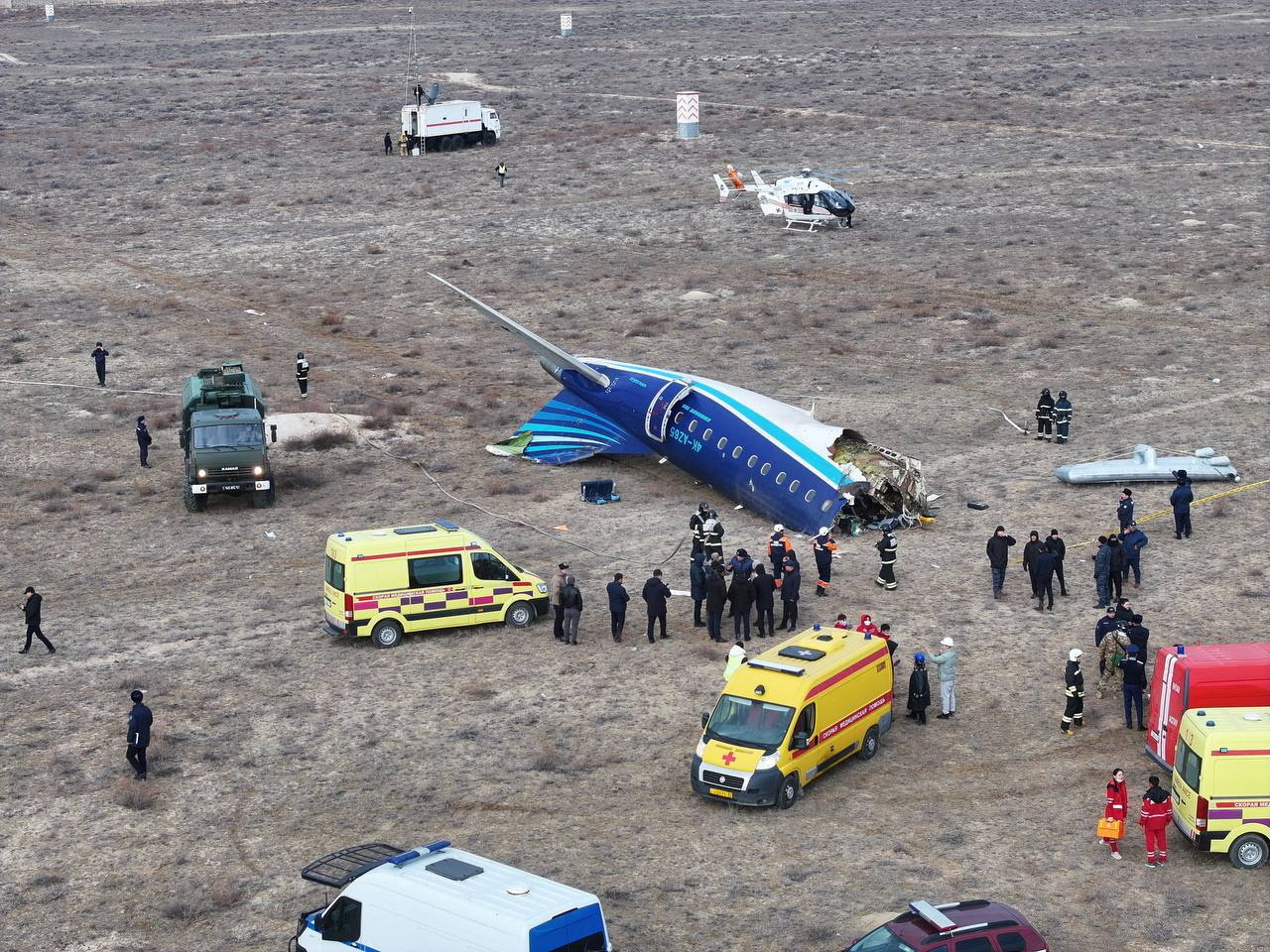 image Azerbaijan&#8217;s president says crashed plane was shot at from Russia