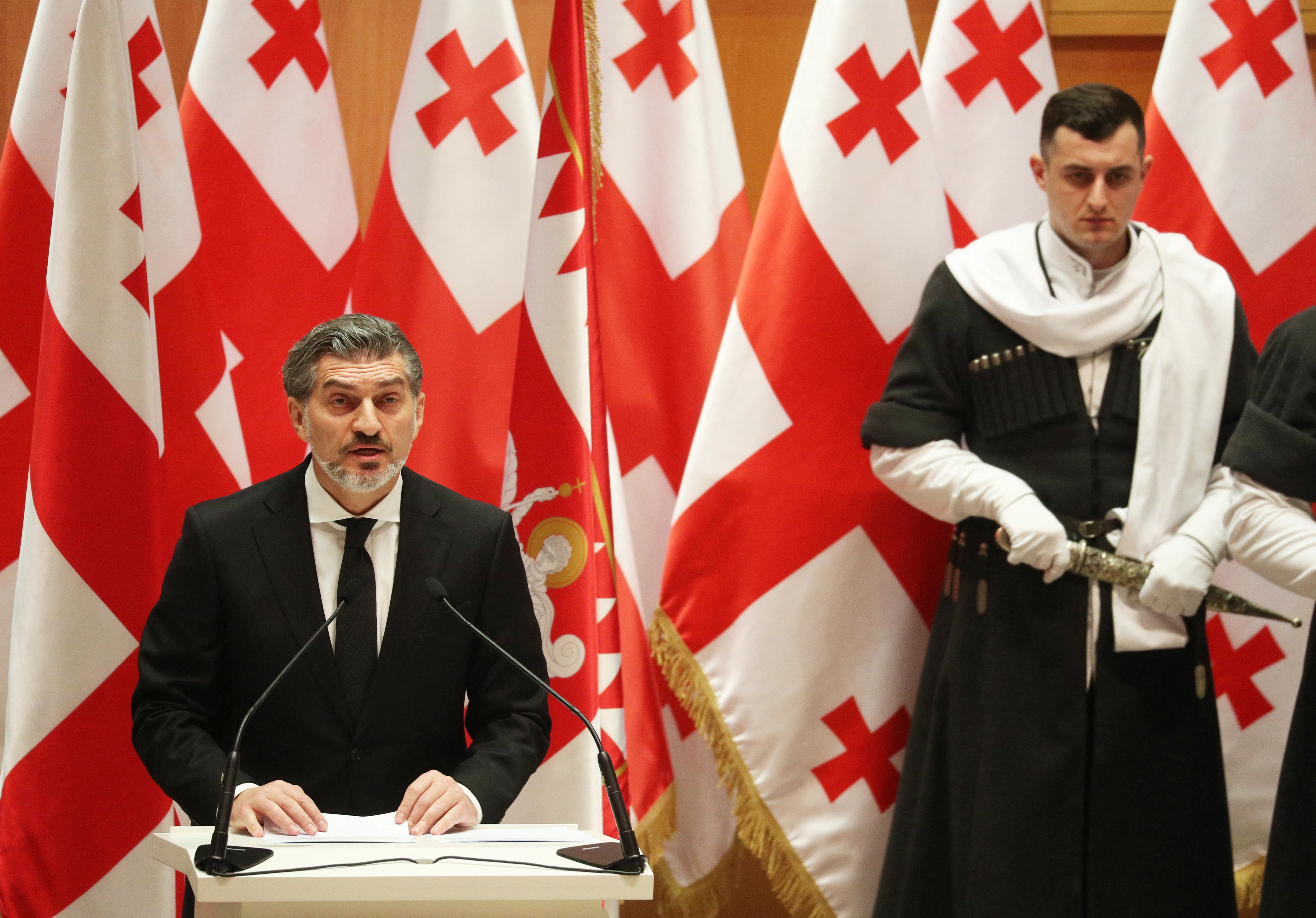 image New Georgian president sworn in; predecessor says he is not legitimate leader