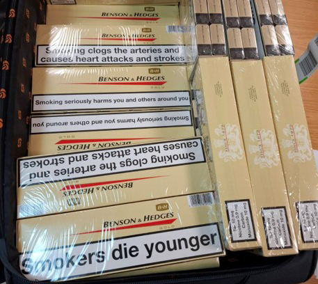 image 300 cartons of cigarettes confiscated on Christmas day