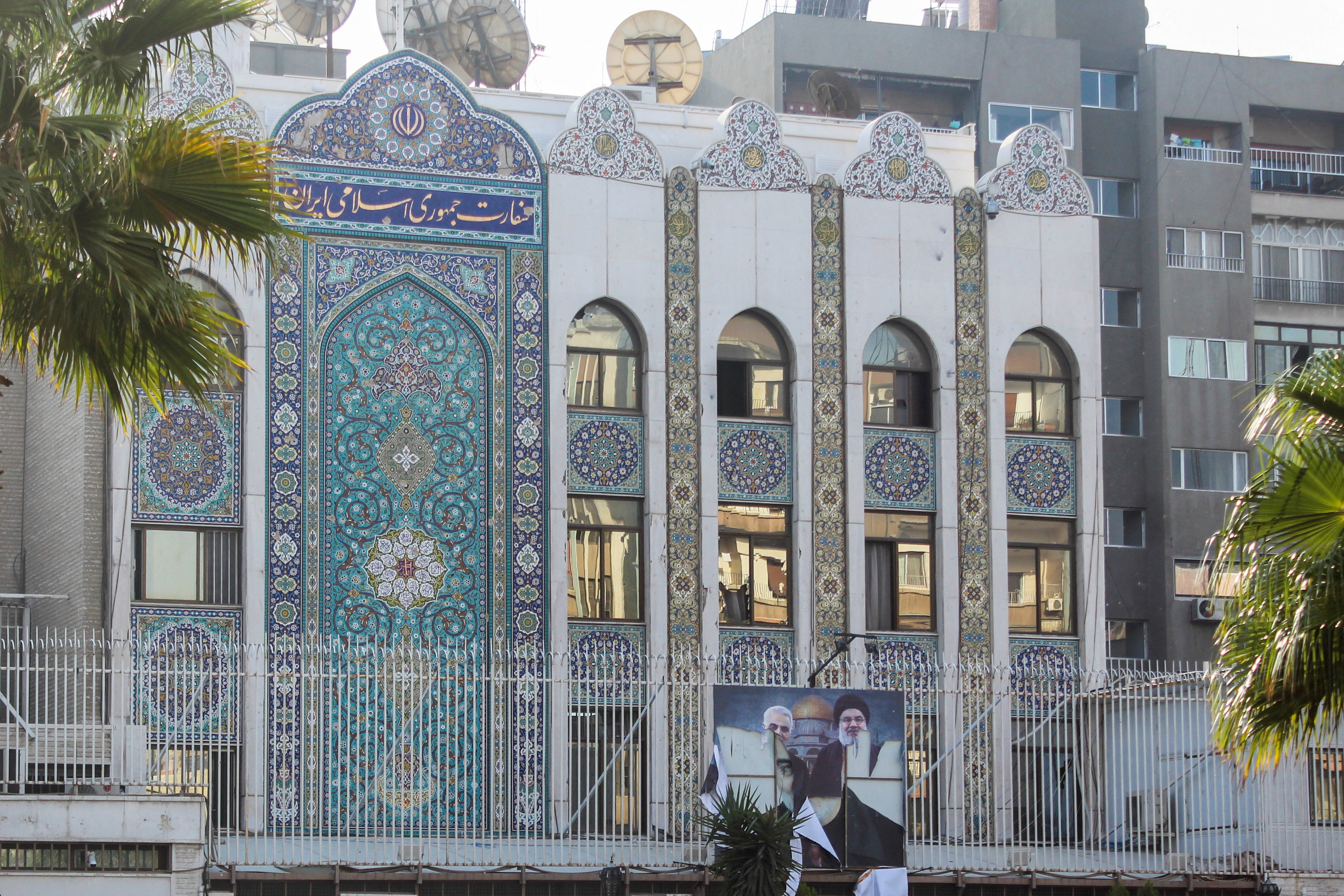 image Iranian embassy stormed in Damascus