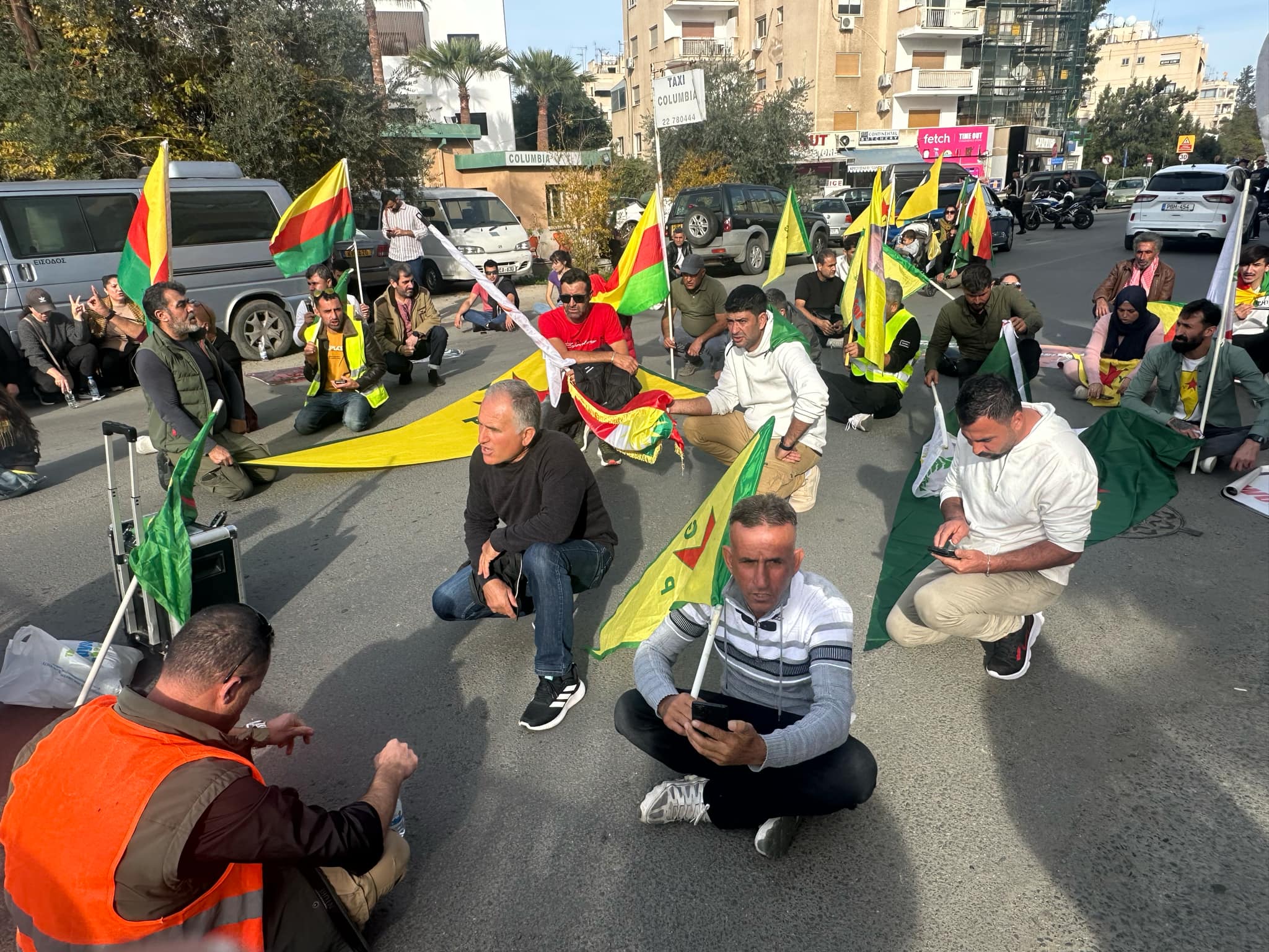 image Cyprus protest over attacks on Kurds in northern Syria