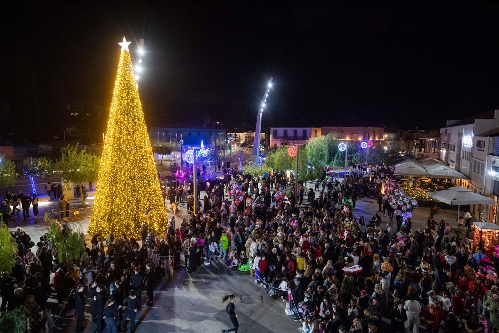 image Lighting of Paphos Christmas tree