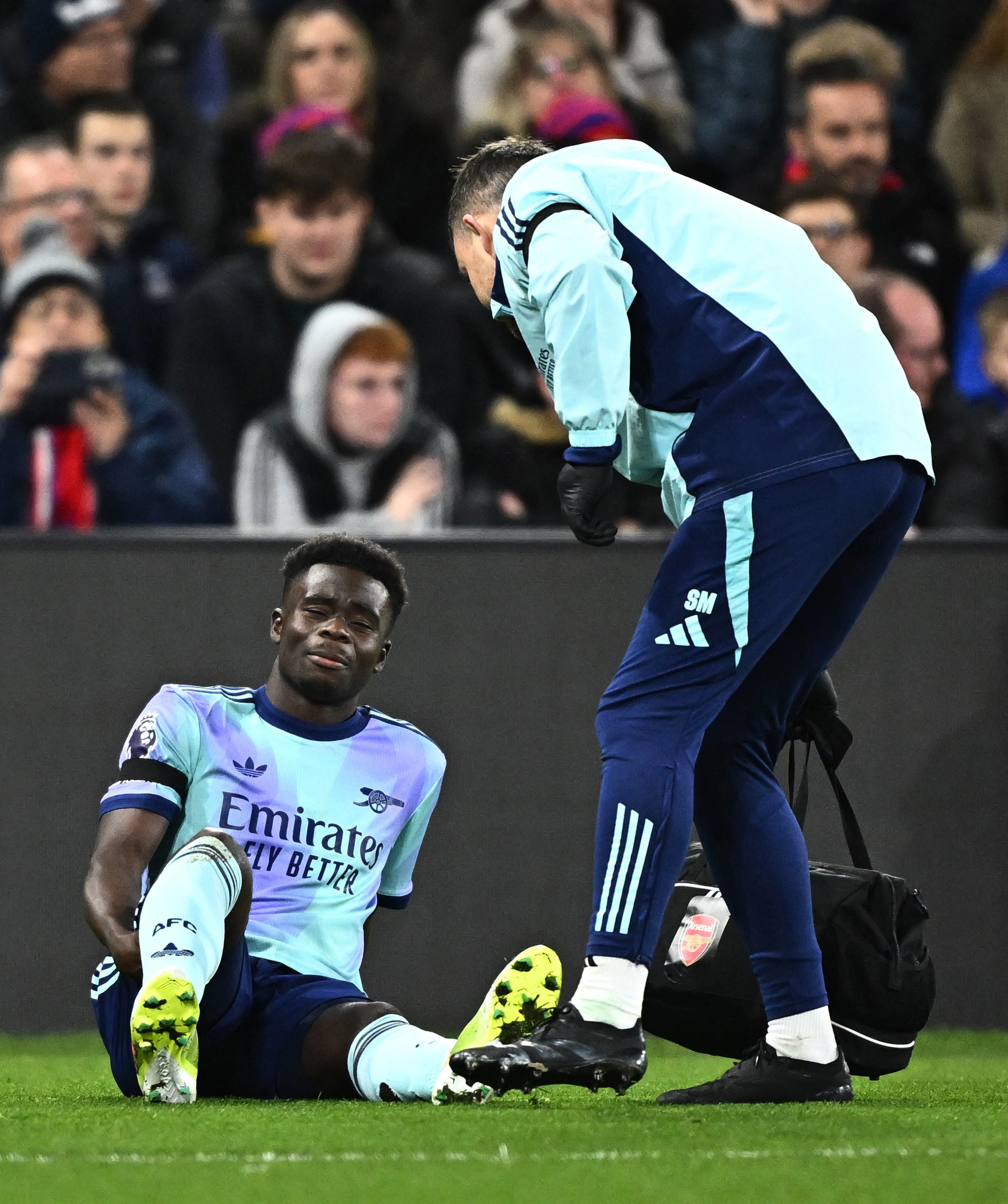 image Arsenal&#8217;s Saka out for more than two months after hamstring surgery