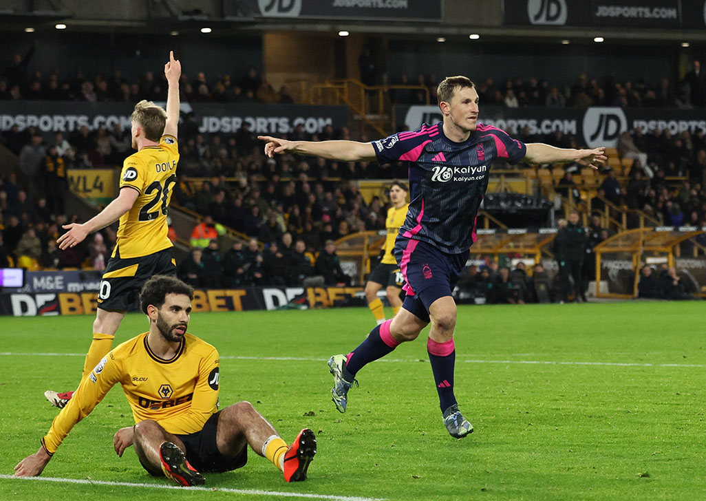 image Forest beat Wolves for sixth straight Premier League win