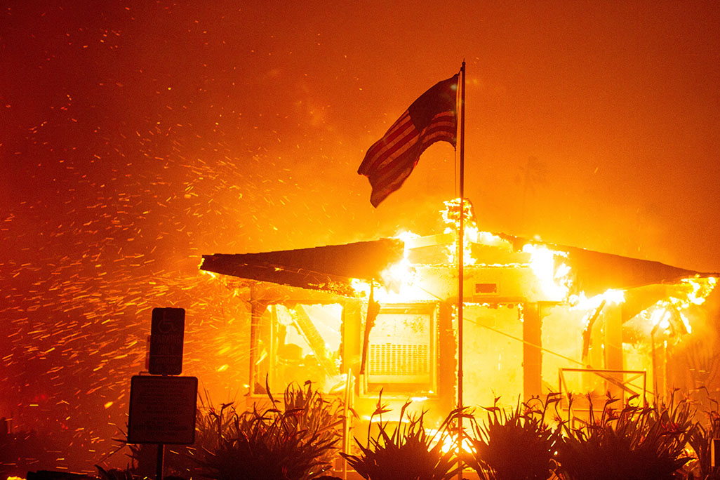 image Wildfires rage out of control near Los Angeles, killing at least two