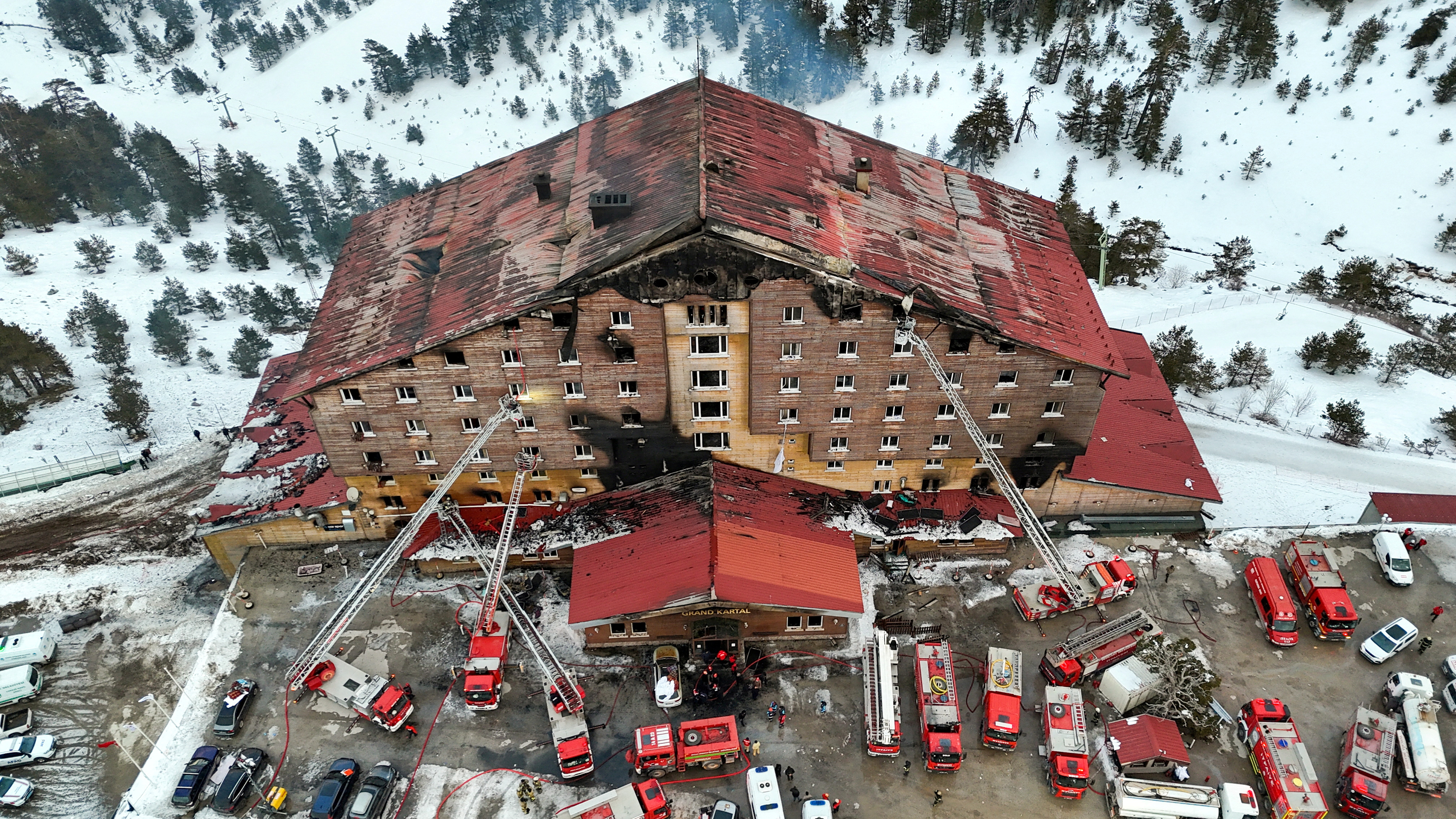 image Turkey detains 11 over ski resort hotel fire that killed 79