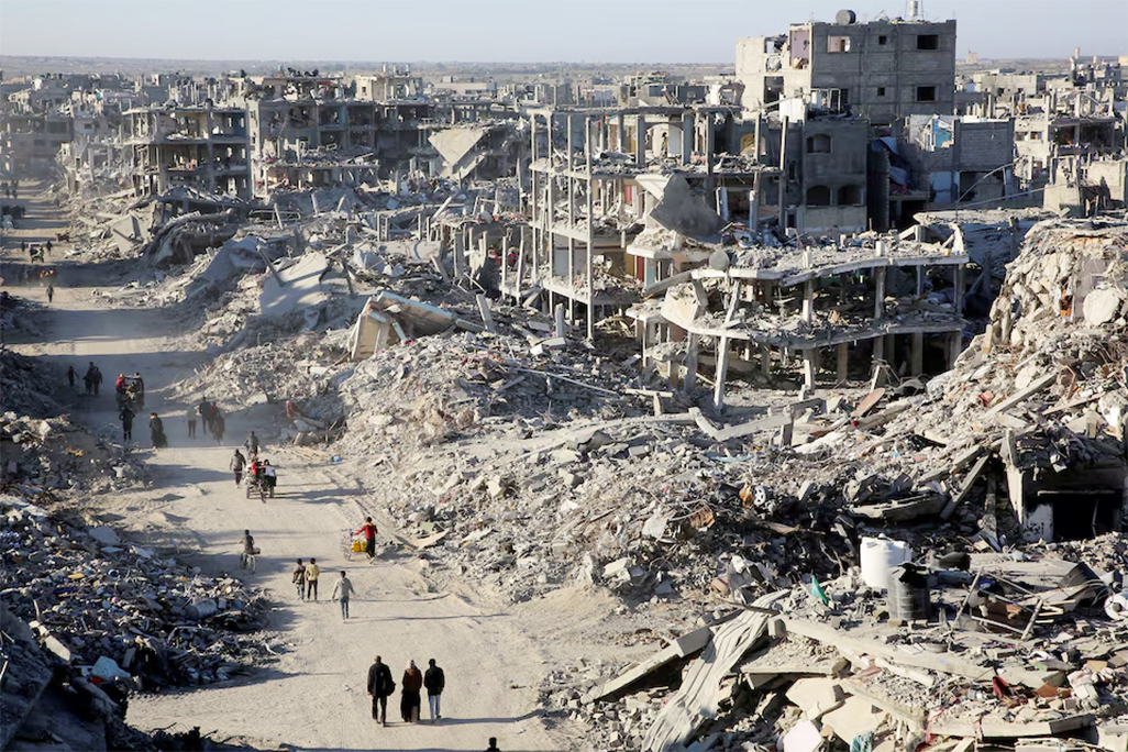 image Palestinian rescue workers begin search for people under rubble