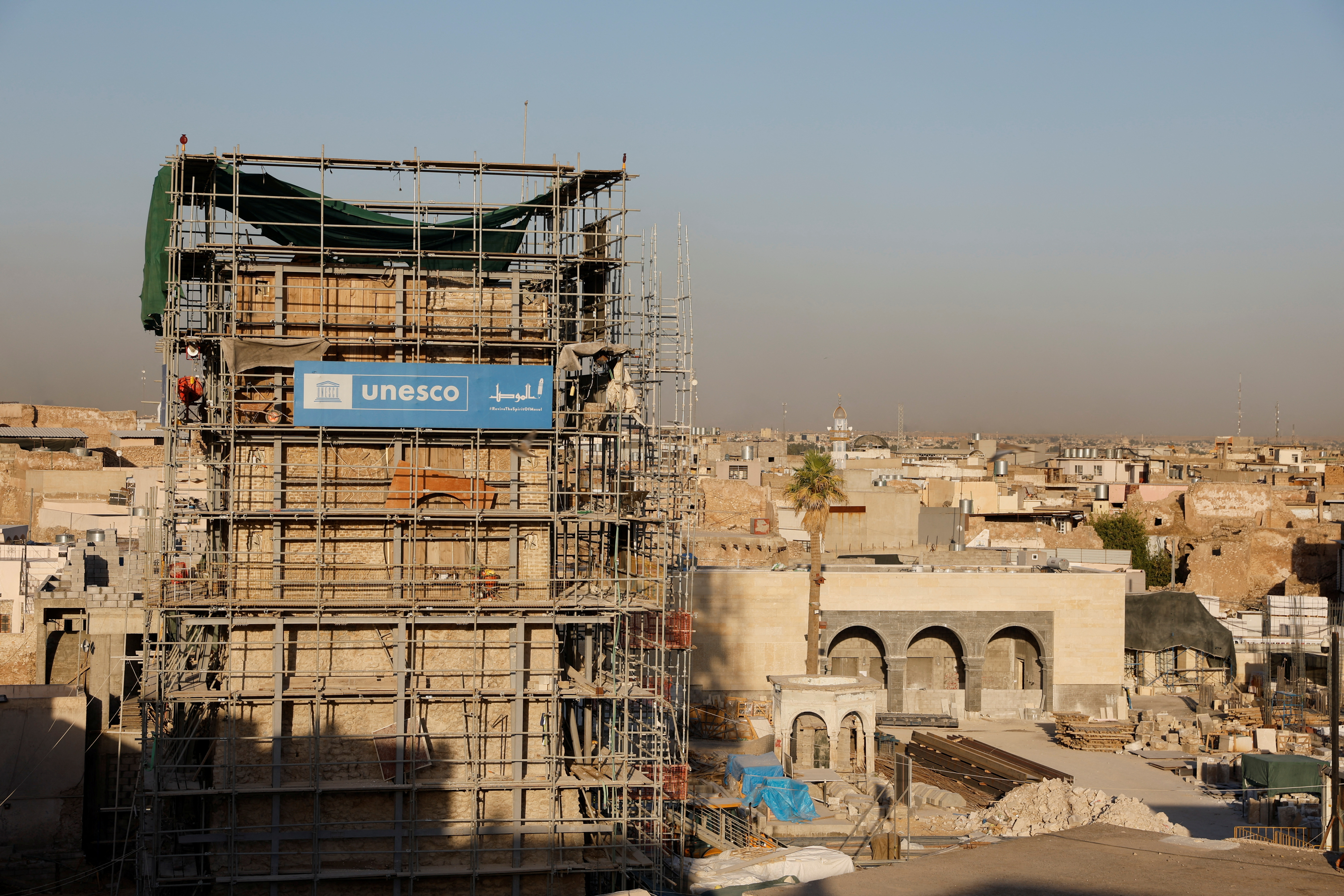 image Mosul’s renowned minaret restored from ravages of Islamic State