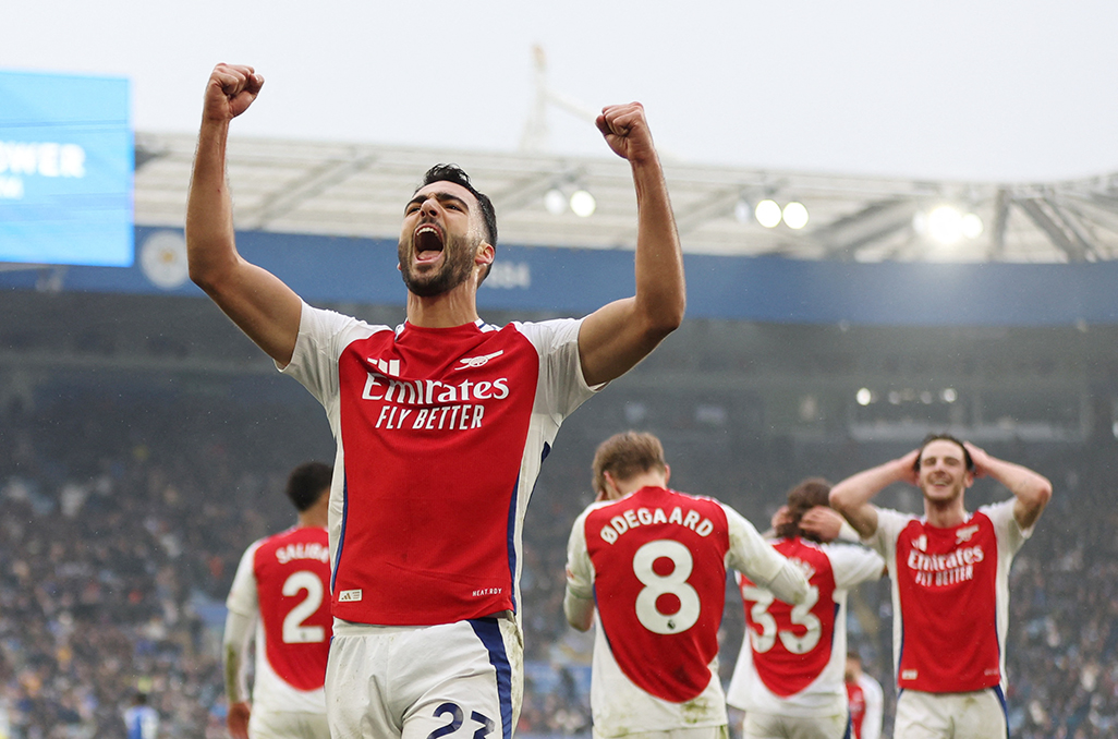 image Makeshift striker Merino bags brace as Arsenal beat Leicester
