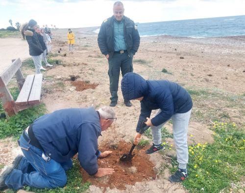image Tree planting takes place at Paphos beach