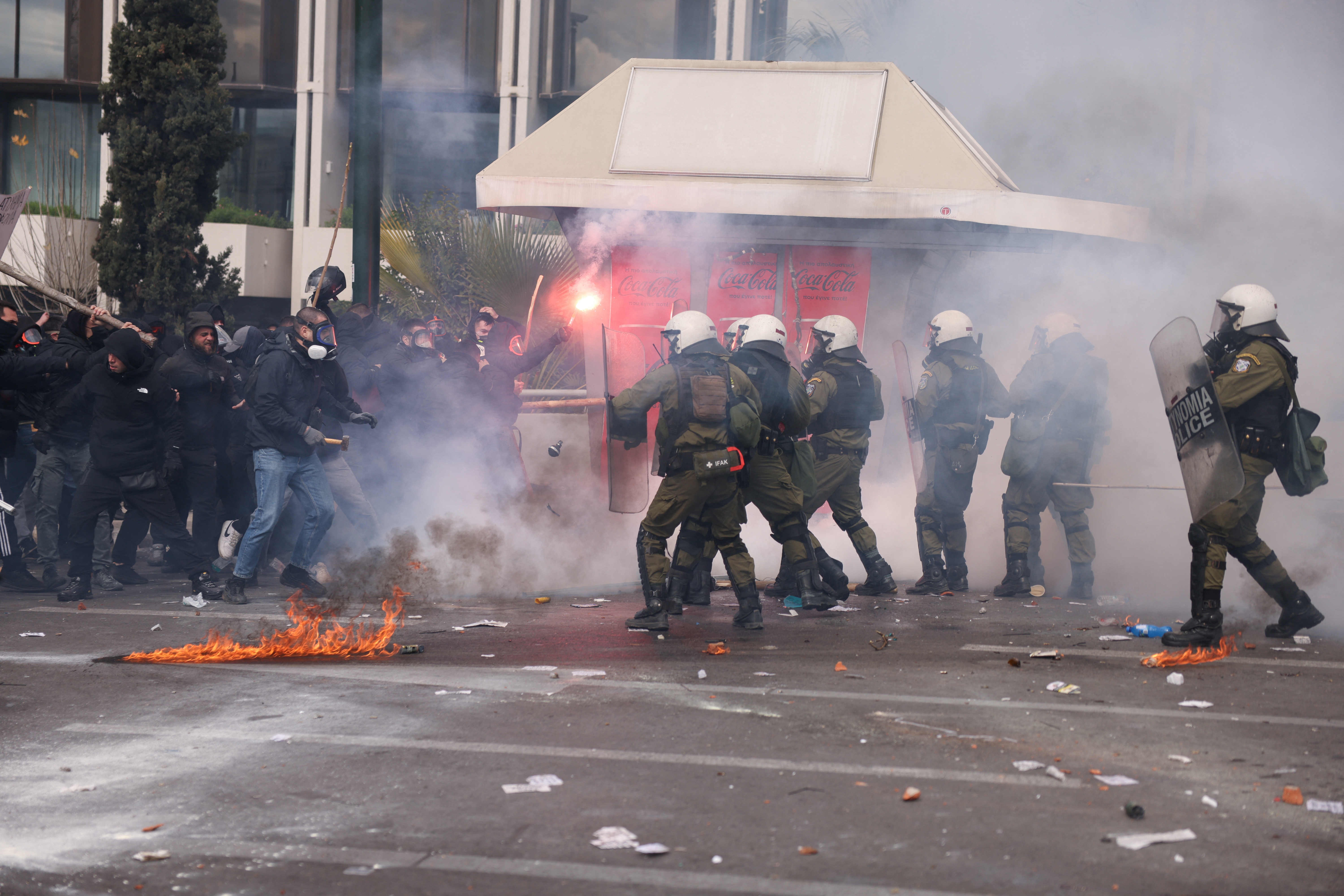 image Clashes erupt in Greece as hundreds of thousands protest deadly train crash