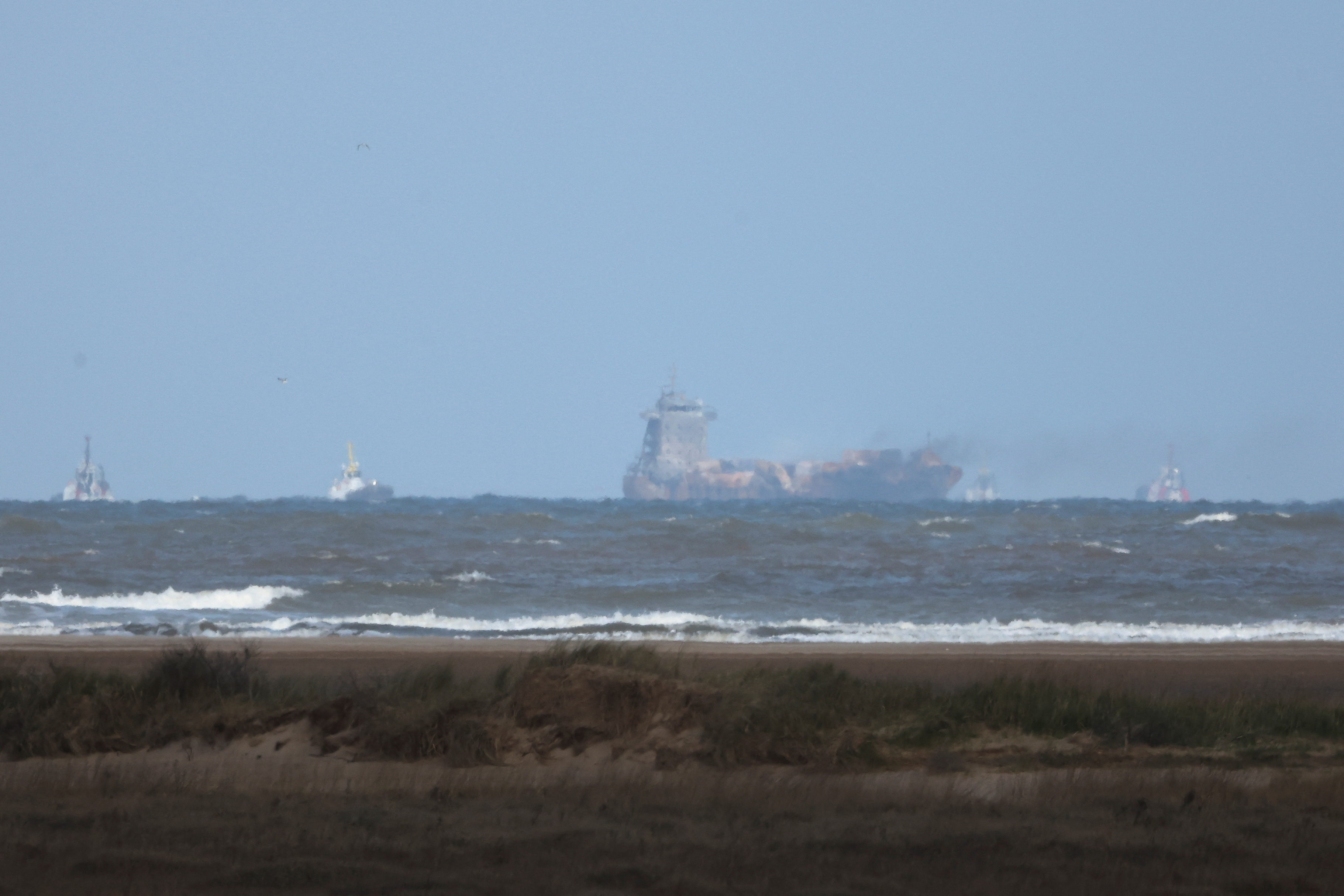 image UK pollution fears ease after cargo ship crash, Russian captain still in detention