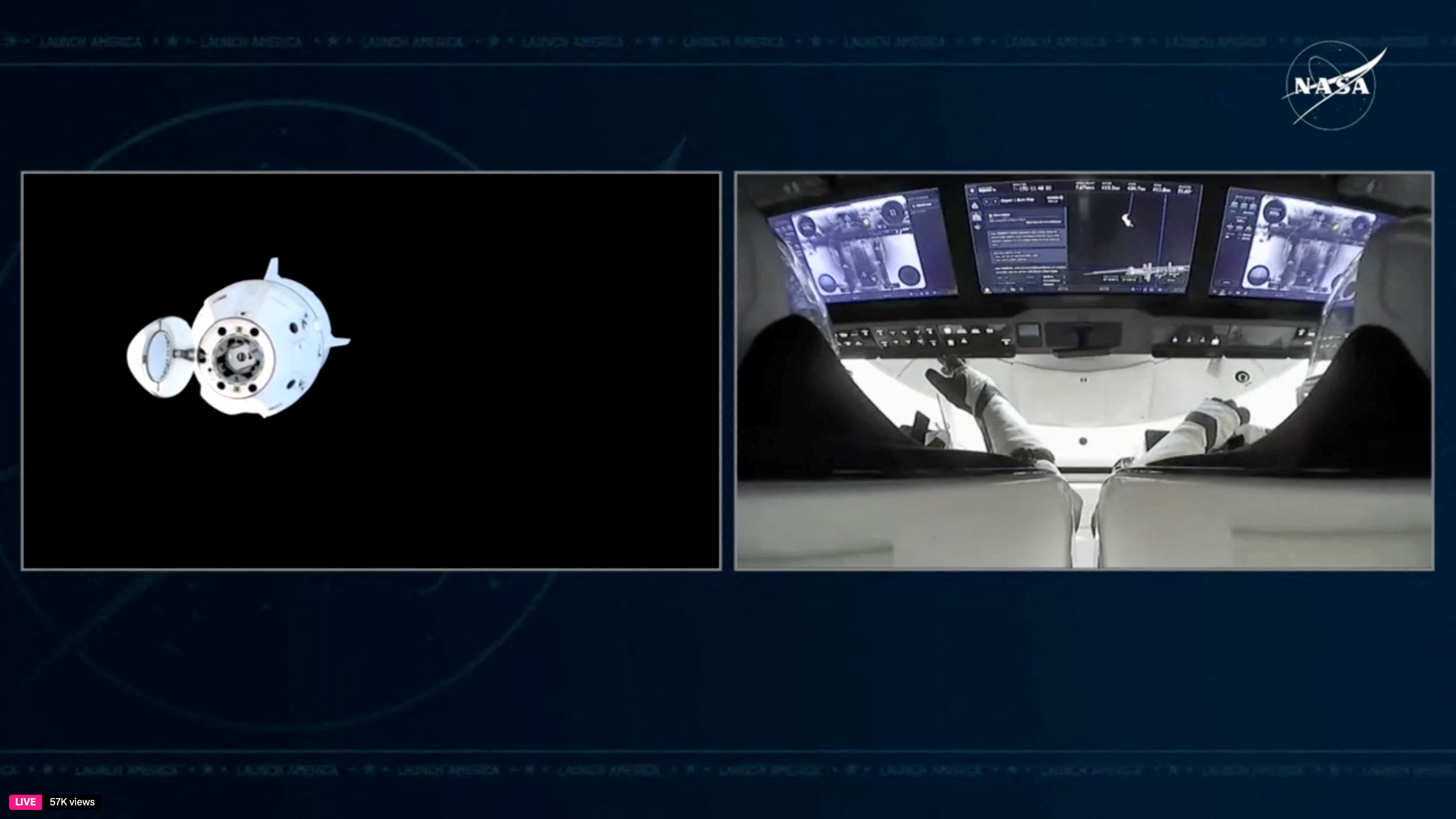 image NASA astronauts head home on SpaceX capsule after drawn-out space station stay